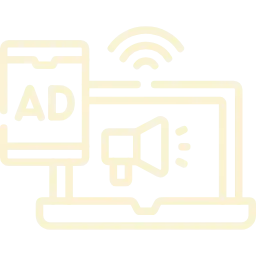 Digital advertising services icon for business growth